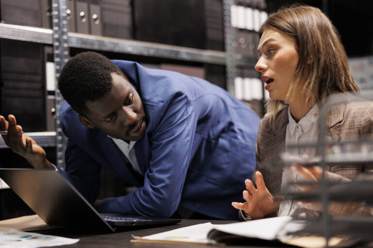 a lady enticing a man in a workplace sexual assault