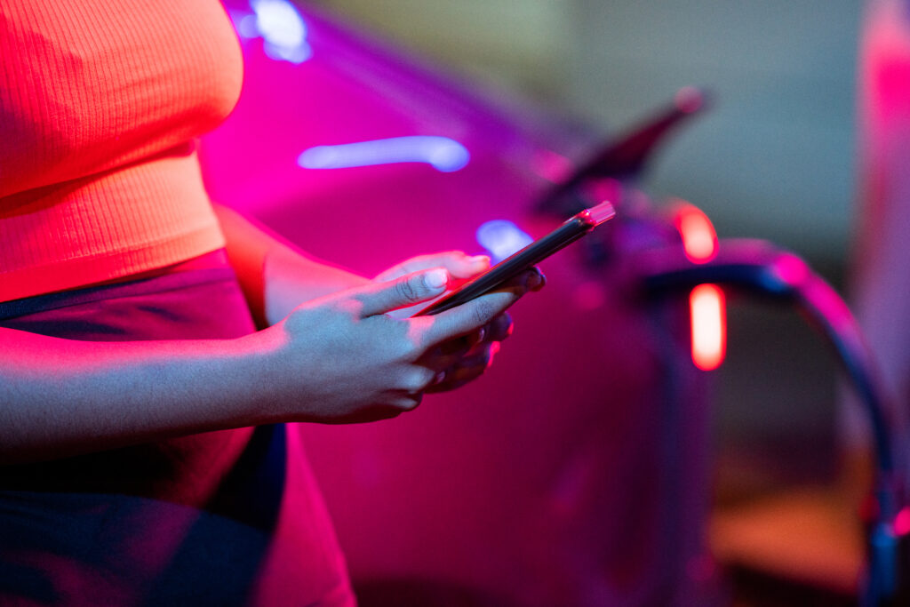 a driver using Lyft's app on their phone